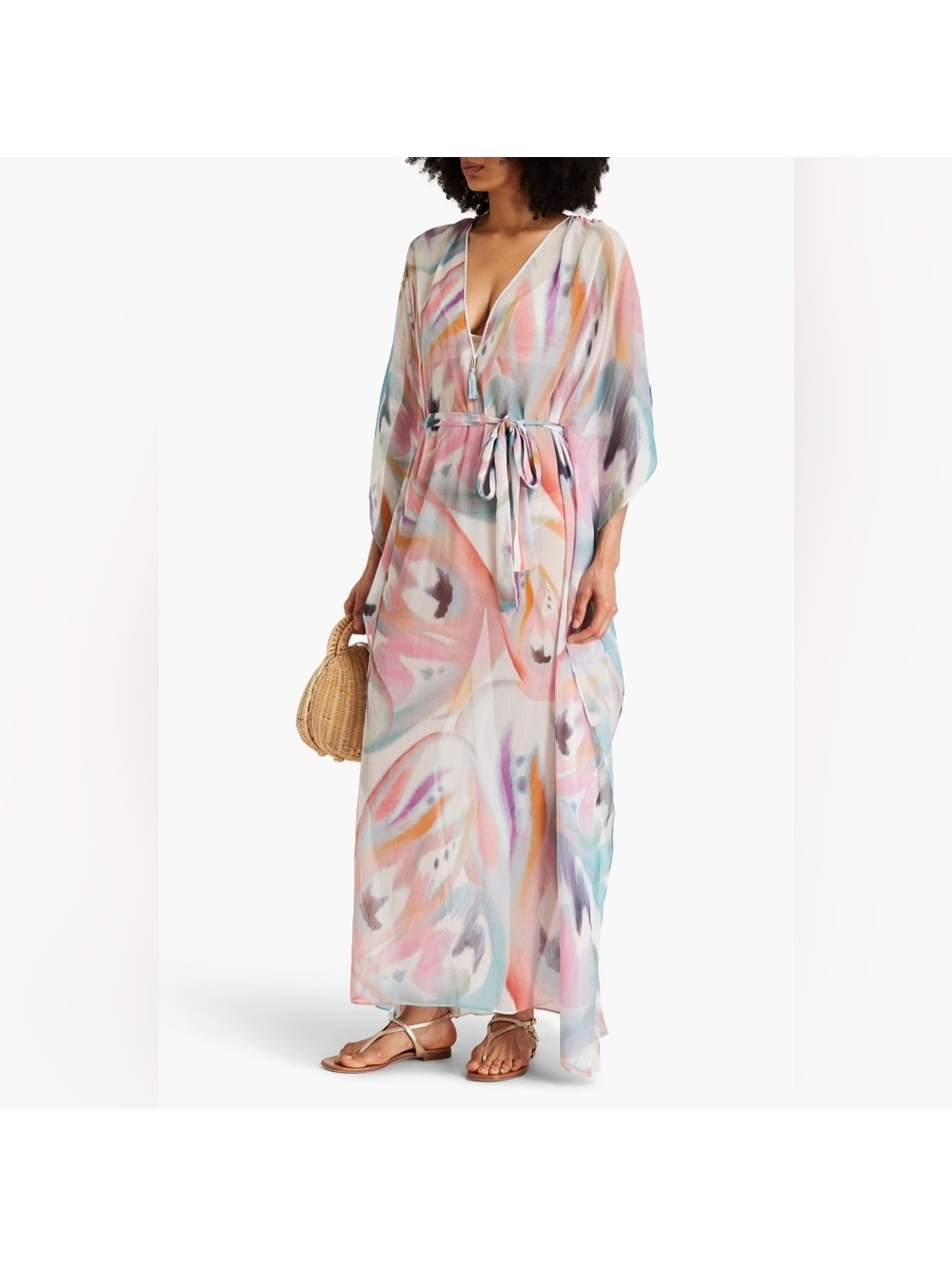 Etro Abito Mare Kaftan-Style Dress in Pastel (Made in Italy) Size 38, NWT $1,550 - Picture 4 of 15